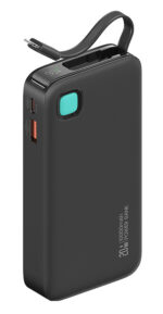 USAMS power bank CD225 με καλώδιο Lightning, 2x θύρες εξόδου, 10000mAh, 20W, μαύρο - 6958444910123 - Image 2