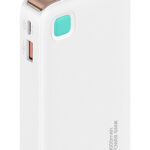 USAMS power bank CD225 με καλώδιο Lightning, 2x θύρες εξόδου, 10000mAh, 20W, λευκό - 6958444910130
