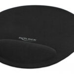 DELOCK mousepad 12040 με gel στήριγμα καρπού, 230 x 202mm, μαύρο - 4043619120406