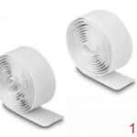 DELOCK αυτοκόλλητη ταινία τύπου Velcro 19061, 1mx20mm, λευκή - 4043619190614
