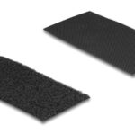 DELOCK αυτοκόλλητα τύπου Velcro 19105, 5x10cm, μαύρο, 10 ζεύγη - 4043619191055