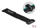 DELOCK ιμάντες τύπου velcro 19531, 190 x 25mm, μαύρος, 5τμχ - 4043619195312