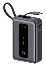 USAMS power bank CD243 με καλώδιο USB-C, 2x θύρες εξόδου, 20000mAh, 65W, γκρι - 6958444993041 - Image 2