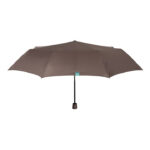 Umbrella Lady Mini 54/8 Man. 3 section round solid color windproof Microfibre καφέ