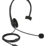 DELOCK headphones με μικρόφωνο 27177, mono, USB, volume control, μαύρα - 4043619271771