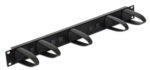 DELOCK cable management 43345 για rack 19"/1U, 5x γάντζοι, μαύρο - 4043619433452