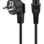 GOOBAY καλώδιο τροφοδοσίας 44877, γωνιακό, 0.75mm², 3m, μαύρο - 4040849448775