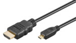 GOOBAY καλώδιο micro HDMI σε HDMI 53784 με Ethernet, 4K/60Hz, 1.5m, μαύρο - 4040849537844
