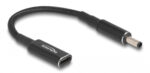 DELOCK αντάπτορας τροφοδοσίας laptop 60036, USB-C σε Dell 4.5x3.0mm, 15cm, μαύρος - 4043619600366