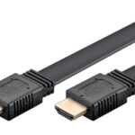 GOOBAY καλώδιο HDMI 2.0 61277, Ethernet flat, 4K/60Hz 18 Gbps, 1m, μαύρο - 4040849612770