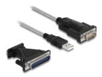 DELOCK καλώδιο USB σε RS-232 DB9 61314 με αντάπτορα DB25, 1.8m, μαύρο - 4043619613144