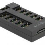 DELOCK RGB hub 64128 για ARGB LEDs, 10 θύρες, μαύρο - 4043619641284