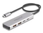 DELOCK USB hub 64230, 4x θυρών, 10Gbps, USB-C σύνδεση, γκρι - 4043619642304