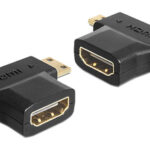 DELOCK αντάπτορας HDMI σε HDMI mini & micro 65446, gold plated, μαύρος - 4043619654468