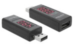 DELOCK αντάπτορας USB 65569 με οθόνη ένδειξης V/A, έως 5V/4A, μαύρος - 4043619655694
