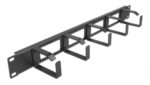DELOCK cable management 66659 για rack 19"/1U, 5x γάντζοι, μαύρο - 4043619666591
