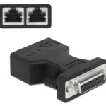 DELOCK αντάπτορας D-Sub 15 Pin σε 2x RJ45 66806, μαύρος - 4043619668069