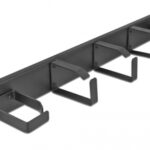 DELOCK cable management 66848 για rack 19"/1U, 5x γάντζοι, μαύρο - 4043619668489