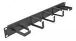 DELOCK cable management 66848 για rack 19"/1U, 5x γάντζοι, μαύρο - 4043619668489