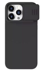 NILLKIN θήκη CamShield Silky Silicone για iPhone 15 Pro, μαύρη - 6902048266490