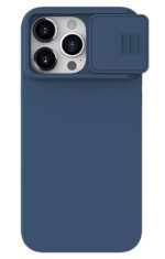 NILLKIN θήκη CamShield Silky Silicone για iPhone 15 Pro Max, μπλε - 6902048266582