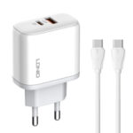 LDNIO φορτιστής τοίχου A2526C με καλώδιο, USB & USB-C, 45W PD, λευκός - 6933138600245