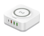 LDNIO σταθμός φόρτισης AW004, USB-C/3x USB/wireless, 32W, PD/QC, λευκός - 6933138600306 - Image 2