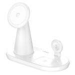 LDNIO ασύρματος φορτιστής WL01 με LED φωτισμό, 3 σε 1, 15W, λευκός - 6933138602843