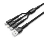 LDNIO καλώδιο USB σε USB-C/Lightning/Micro USB LC93, 3.4A, 1.2m, γκρι - 6933138640937