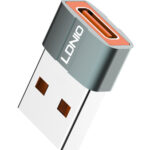 LDNIO αντάπτορας USB σε USB-C LC150, αρσενικό σε θηλυκό, γκρι - 6933138691427