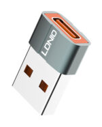 LDNIO αντάπτορας USB σε USB-C LC150, αρσενικό σε θηλυκό, γκρι - 6933138691427