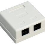GOOBAY επιτοίχια πρίζα δικτύου 77633, 2 θύρες RJ45, CAT 6 UTP, λευκή - 4040849776335