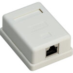 GOOBAY επιτοίχια πρίζα δικτύου 77634, 1 θύρα RJ45, CAT 6 STP, λευκή - 4040849776342
