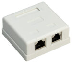 GOOBAY επιτοίχια πρίζα δικτύου 77635, 2 θύρες RJ45, CAT 6 STP, λευκή - 4040849776359