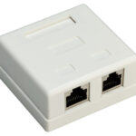 GOOBAY επιτοίχια πρίζα δικτύου 77635, 2 θύρες RJ45, CAT 6 STP, λευκή - 4040849776359