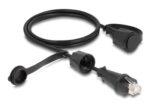 DELOCK καλώδιο δικτύου 80166, CAT 6 STP, με καπάκι, IP68, 1m, μαύρο - 4043619801664