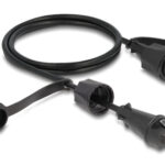 DELOCK καλώδιο δικτύου 80166, CAT 6 STP, με καπάκι, IP68, 1m, μαύρο - 4043619801664