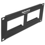 DELOCK patch panel Easy 45 81379, 10", 2U, 90.5x45.2mm x2, μαύρο - 4043619813797