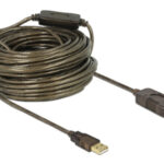 DELOCK καλώδιο USB 2.0 αρσενικό σε θηλυκό 82690, active, 20m, μαύρο - 4043619826902