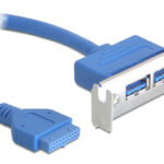 DELOCK κάρτα επέκτασης USB 19 pin σε 2x USB 3.0 82976, low profile - 4043619829767