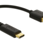 DELOCK καλώδιο USB σε USB-C 85354, 3A, 22AWG, 0.15m, μαύρο - 4043619853540
