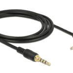 DELOCK καλώδιο 3.5mm 85613, γωνιακό, 24AWG, gold plated, 2m, μαύρο - 4043619856138