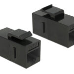 DELOCK Keystone module RJ45 86381, θηλυκό σε θηλυκό, Cat 6 UTP, μαύρο - 4043619863815