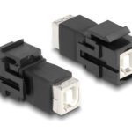 DELOCK Keystone module USB Type-B 86600, θηλυκό σε θηλυκό, μαύρο - 4043619866007
