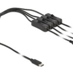 DELOCK καλώδιο USB Type-C σε 4x DC 5.5 x 2.1mm 86802, 1m, μαύρο - 4043619868025