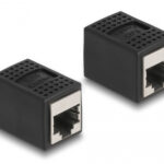 DELOCK αντάπτορας RJ45 θηλυκός 87796, Cat.6a, 8P/8C, μαύρος - 4043619877966