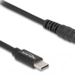 DELOCK καλώδιο τροφοδοσίας 87978, USB-C σε 5.5x2.5mm, 1.5m, μαύρο - 4043619879786