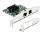 DELOCK κάρτα επέκτασης PCIe x1 σε 2x RJ45 Gigabit 88205, 1000Mbps - 4043619882052