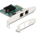 DELOCK κάρτα επέκτασης PCIe x1 σε 2x RJ45 Gigabit 88205, 1000Mbps - 4043619882052