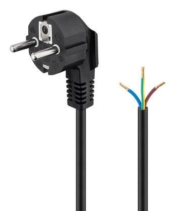 93976 GOOBAY καλώδιο τροφοδοσίας 93976, γωνιακό, 0.75mm², 1.5m, μαύρο - 4040849939761 - Image 1